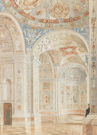 Villa Madaman sisustus Giulio Romanon ja Baldassare Peruzzin koristeilla, 1897. tekijältä Robert Oerley