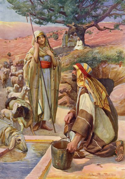 Rachel At The Well (väri litho) tekijältä Robert Payton Reid