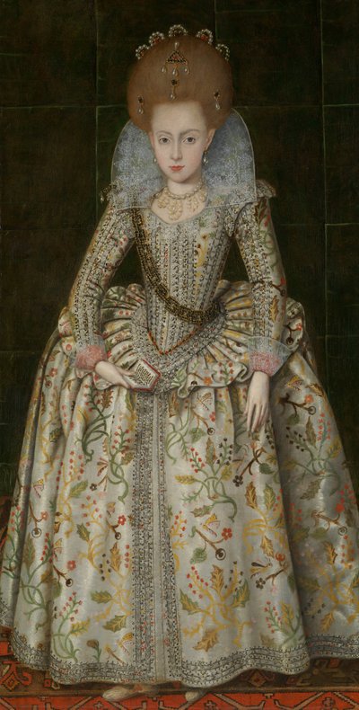 Prinsessa Elizabeth 1596-1662, myöhemmin Böömin kuningatar, n. 1606. tekijältä Robert Peake I