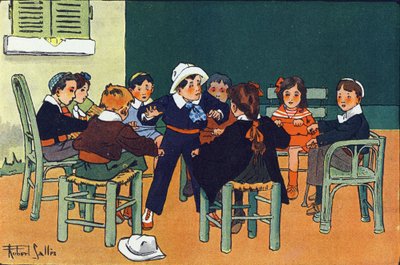Fretille. Kaiverrus "" Mitä me pelaamme? E. Weberin "" Robert Sallesin (1871-1929) akvarellipiirroksilla. Librairie Garnier Freres, Pariisi tekijältä Robert Salles