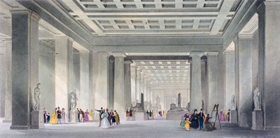Grand Central and Egyptian Saloons, British Museum, Holborn, Lontoo, n. 1836. tekijältä Robert Sands