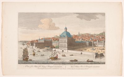 Näkymä Lissabonin kuninkaalliselle palatsille Näkymä Portugalin kuninkaan palatsista Lissabonissa (otsikko esineessä) Madrid ja Lissabon (sarjan nimi) tekijältä Robert Sayer