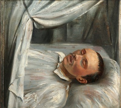 Runoilija Mihail Lermontov 1814-1841 kuolinvuoteella, 1841. tekijältä Robert Schwede