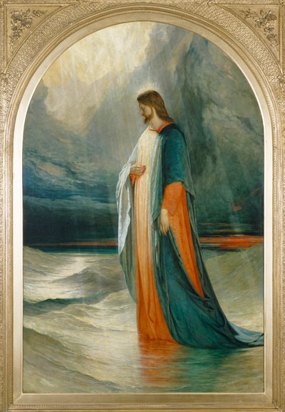 Jeesus meni heidän luokseen kävellen merellä, 1800-luvulla tekijältä Robert Scott Lauder