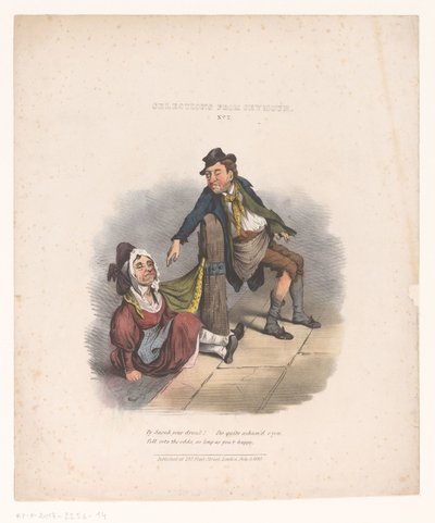 Sarjakuva humalassa miehen ja naisen kanssa Valikoima Seymourilta. ei. 2 (otsikko objektissa) tekijältä Robert Seymour (attributed to)