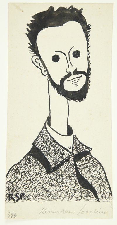 Muotokuva taidemaalari ja keraamikko Chr. Joachim (1870-1943) tekijältä Robert Storm Petersen