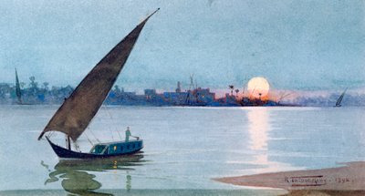 "Eastern Lake, Egypti", 1892 tekijältä Robert Talbot Kelly