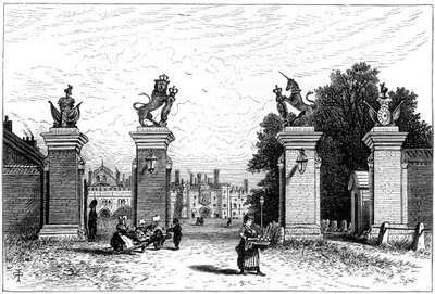 Hampton Courtin palatsin sisäänkäynti, 1880. tekijältä Robert Taylor Pritchett