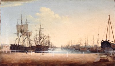 Näkymä Kingston upon Hullin uuden telakan länsisivulta (öljy kankaalle) (öljy kankaalle) tekijältä Robert Thew