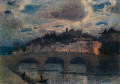 "Moonlight on the Arno, Firenze", vuodelta 1907 tekijältä Robert W Little