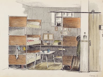 The Artists Horse Box, 2.5., 1915 (kynä & muste wc:llä paperilla) tekijältä Robert Walker