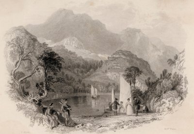 Trossachsin sola, Loch Katrine, Skotlanti (kaiverrus) tekijältä Robert Wallis