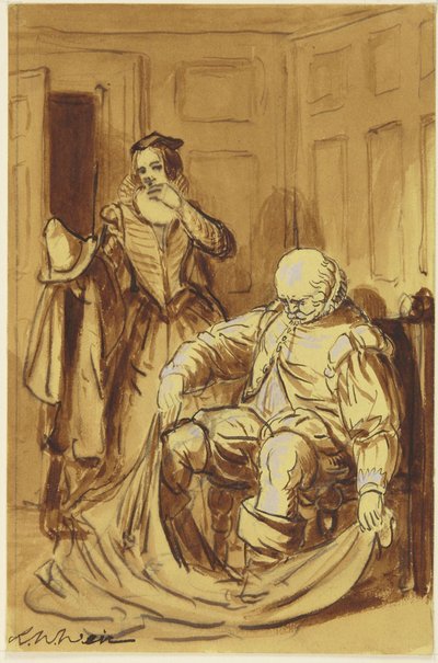 Falstaff und Frau Ford (Szene aus Die lustigen Weiber von Windsor, 4.2) tekijältä Robert Walter Weir