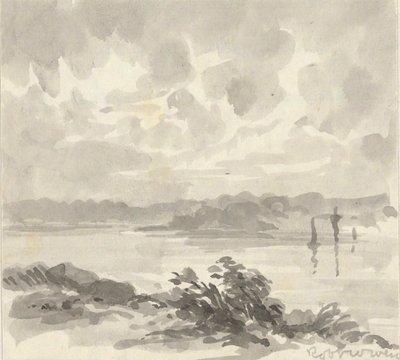 Maisema - Näkymä järvelle ja kukkuloille tekijältä Robert Walter Weir