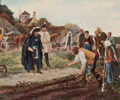 Seitsemänvuotisen sodan jälkeinen jälleenrakennustyö, "Kuningas kaikkialla" (tehostettu värilitro). tekijältä Robert Warthmuller Muller