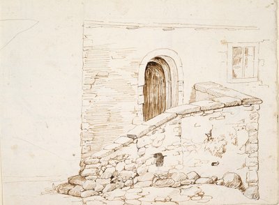 Italialaisen talon seinämuuria ja ovi tekijältä Robert Wilhelm Ekman