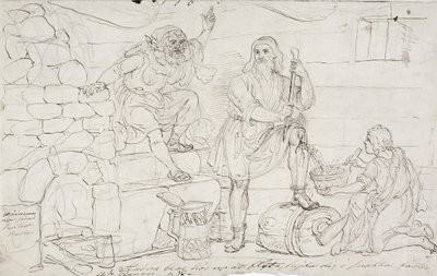 Väinämöinen´s Cut Knee, sketch tekijältä Robert Wilhelm Ekman