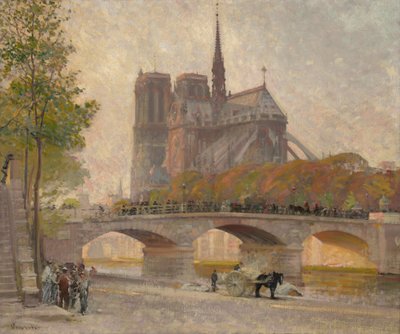Notre Dame de Paris, noin 1890 (öljy kankaalle). tekijältä Robert William Vonnoh