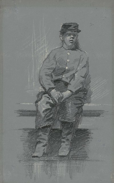 The Cadet, n. 1895 (grafiitti harmaalla taululla) tekijältä Robert William Vonnoh