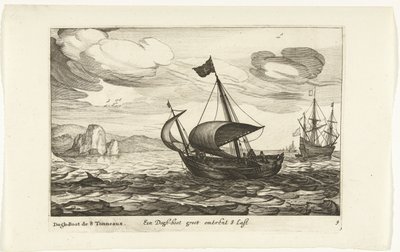 Dogger of dogboot Een Dogh-boot groot noin 8 Last / Dogh-Boot de 8 Tonneaux (otsikko esineessä) Hollandse scheepstypen, 1627 (sarjan nimi) Eri alukset Don ton se sert dans les Uniesin maakunnat / Icons of Various Dutch Ships, joiden käyttö on maxi tekijältä Robert de Baudous (possibly)