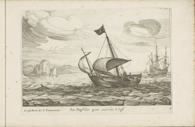 Dogger of dogboot Een Dogh-boot groot noin 8 Last / Dogh-Boot de 8 Tonneaux (otsikko esineessä) Erilaisia ​​aluksia ei ole paikalla tekijältä Robert de Baudous (possibly)