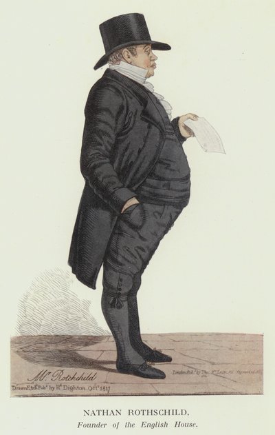 Nathan Rothschild, Englannin talon perustaja (väri litho) tekijältä Robert the younger Dighton