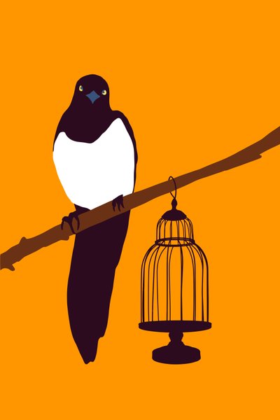 Puutarhan lajikkeen harakka, 2022 (digitaalinen) tekijältä Roberta Murray