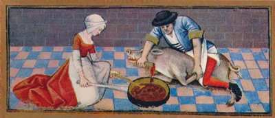 Marraskuu - sian teurastus, 1400-luku, 1939. tekijältä Robinet Testard