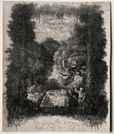 Thierry-Faletansin ensimmäinen tarujen ja satujen etukappale, 1868. tekijältä Rodolphe Bresdin
