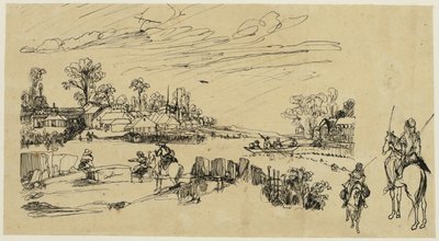 Ratsumiehet ja kalastajat tekijältä Rodolphe Bresdin