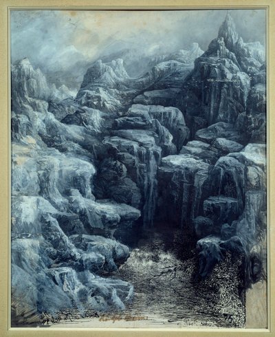 Les rocks Harmaa pesu ja valkoinen guassi, kirjoittanut Rodolphe Bresdin (1822-1885) 1884 Sun. 0,49 x 0,39 m Pariisi, Orsay-museo tekijältä Rodolphe Bresdin