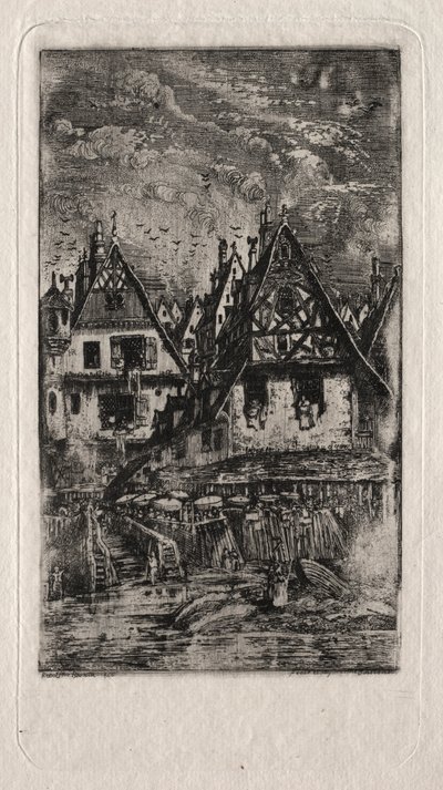 Tori aurinkovarjoineen, 1866. tekijältä Rodolphe Bresdin