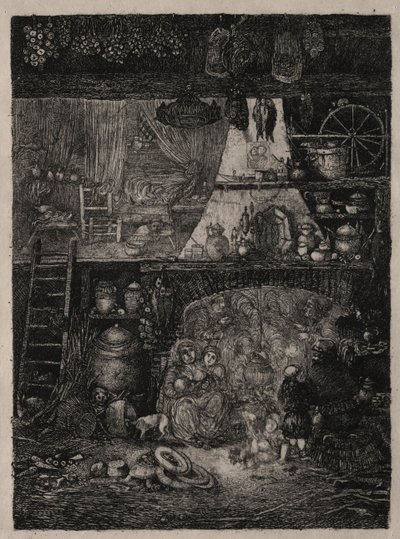 Talonpoikaissisustus Haute-Garonnessa, 1858. tekijältä Rodolphe Bresdin