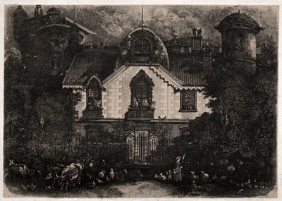 Lumottu talo, 1871. tekijältä Rodolphe Bresdin
