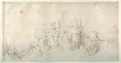 Linna kalliolla (kynä ja ruskea muste paperille) tekijältä Roelandt Jacobsz. Savery