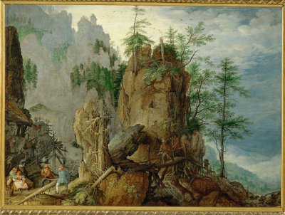Vuoristomaisema (kupari) tekijältä Roelandt Jacobsz. Savery