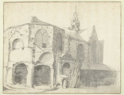 Näkymä Jeruzalemkapelille ja Sint Olofskapelille, Amsterdam tekijältä Roelant Roghman (attributed to)