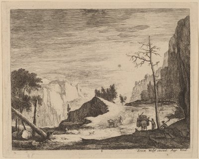 Paisatge muntanyós amb un carro: pl.8finnish tekijältä Roelant Roghman and Melchior Küsel
