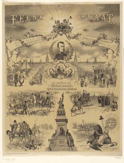 Placa de celebració en memòria de la independència holandesa, 1813-1888 (títol a l