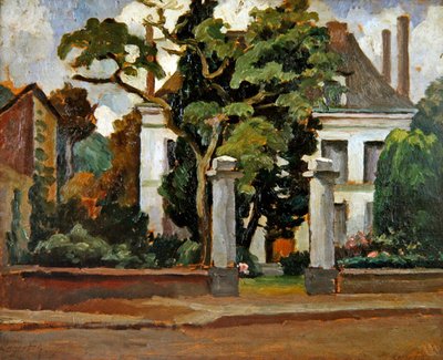 Esikaupunkitalo (öljy paneelille) tekijältä Roger Eliot Fry