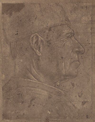 [Agnolo Gaddin piirros miehen päästä sivuprofiilissa] tekijältä Roger Fenton
