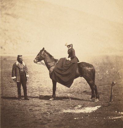 Henry Duberly Esq., 8. husaarijoukkojen palkkamestari ja rouva Duberly. tekijältä Roger Fenton