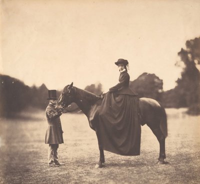 Nainen hevosen selässä, 1850-luku. tekijältä Roger Fenton