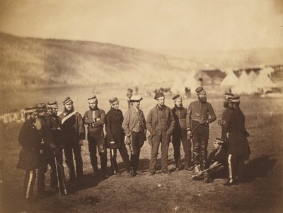 Majuri Burton ja 5. kaartin rakuunarykmentin upseerit tekijältä Roger Fenton