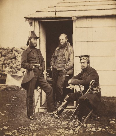 Kenraaliluutnantti Sir G. Brownin esikunnan upseereita tekijältä Roger Fenton