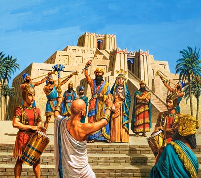 Babylonian temppeli, joka on pystytetty Sargonin kunniaksi. tekijältä Roger Payne