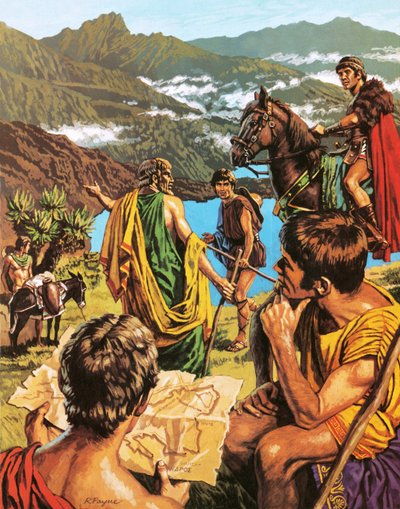 Kreikkalainen tutkimusmatkailija Diogenes matkalla Afrikassa. tekijältä Roger Payne