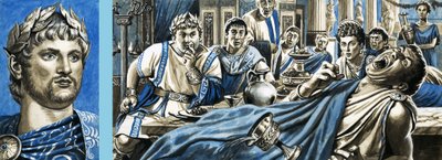 Neron muotokuva ja Nero katsomassa Britannicuksen kuolemaa. tekijältä Roger Payne
