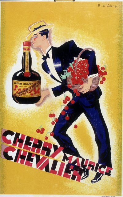 Mainosjuliste Cherry Maurice Chevalierille - kuvitus Roger de Valerio (1886-1951), n. 1935 tekijältä Roger de Valerio