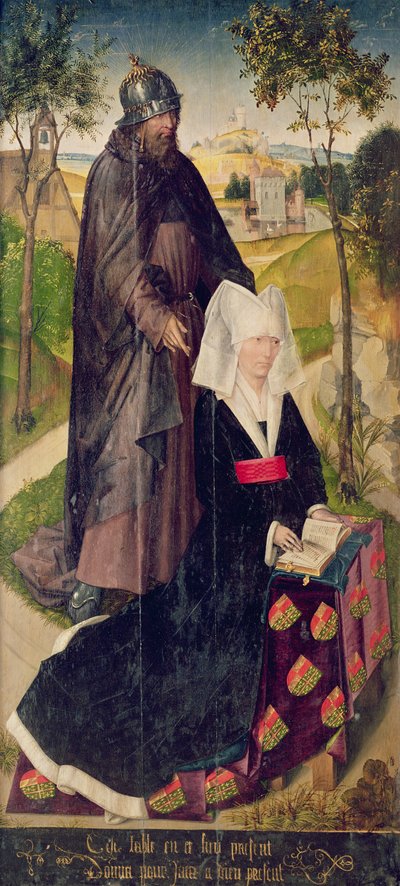 Guillemette de Montagu Saint Guillaumen kanssa, 1460-66 (maalattu paneeli) tekijältä Rogier van der Weyden